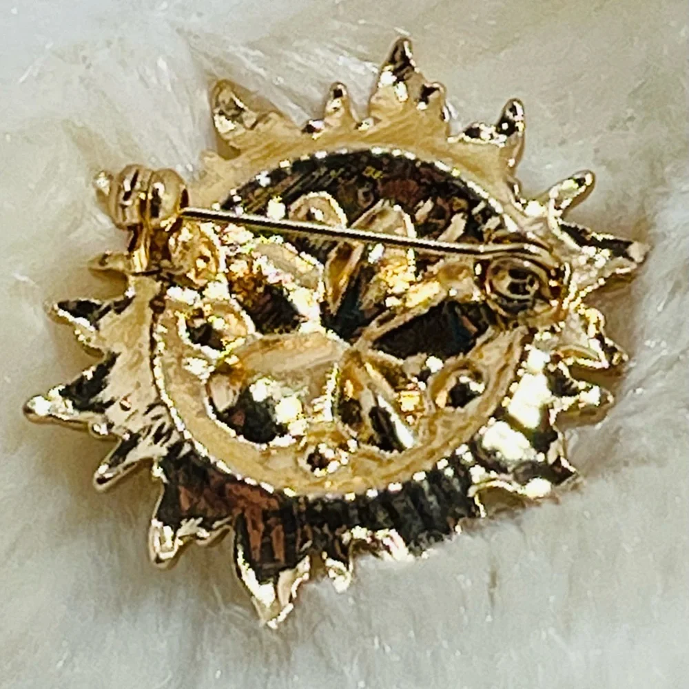 Sunflower Gold and Yellow Decorative Accent Brooch Stunning